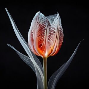 X-ray tulip HD metal art print 4 x 6 inches